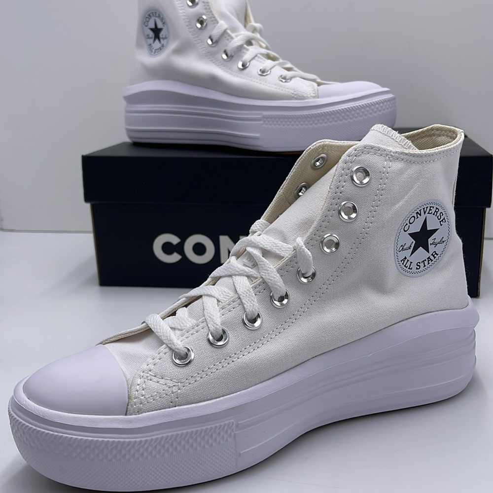 Converse WMNS CTAS MOVE HI
WHITE/NATURAL IVORY/BLACK 568498C Platforms Sneakers - Picture 15 of 16